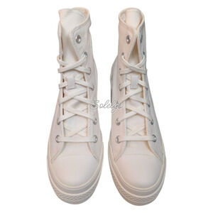 Converse Chuck 70 De Luxe Heel Platform Egret White Sneaker Men 10.5 Womens 12.5